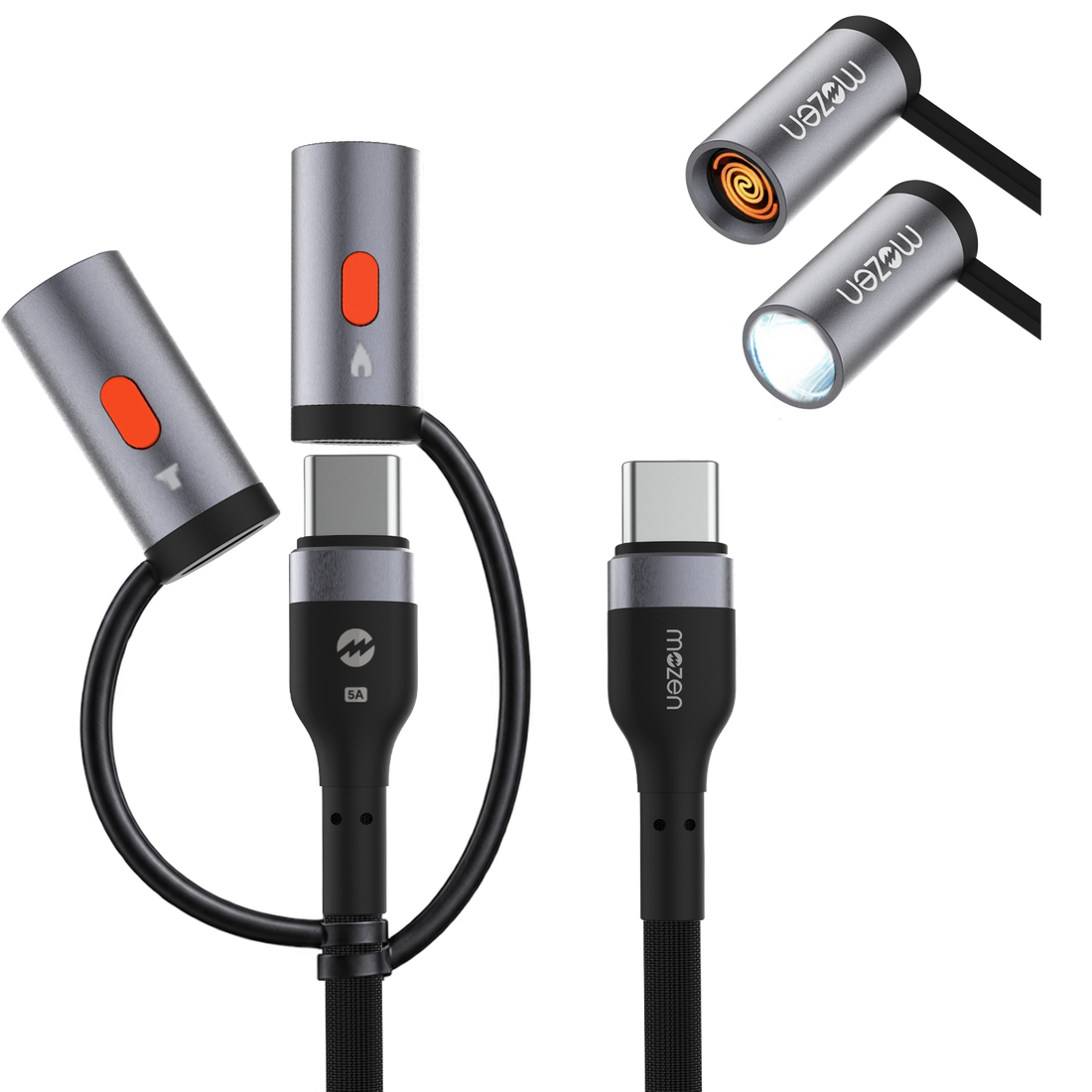 Mozen Flow Ignite - Lighter + Torch - C-C USB Cable - 100W