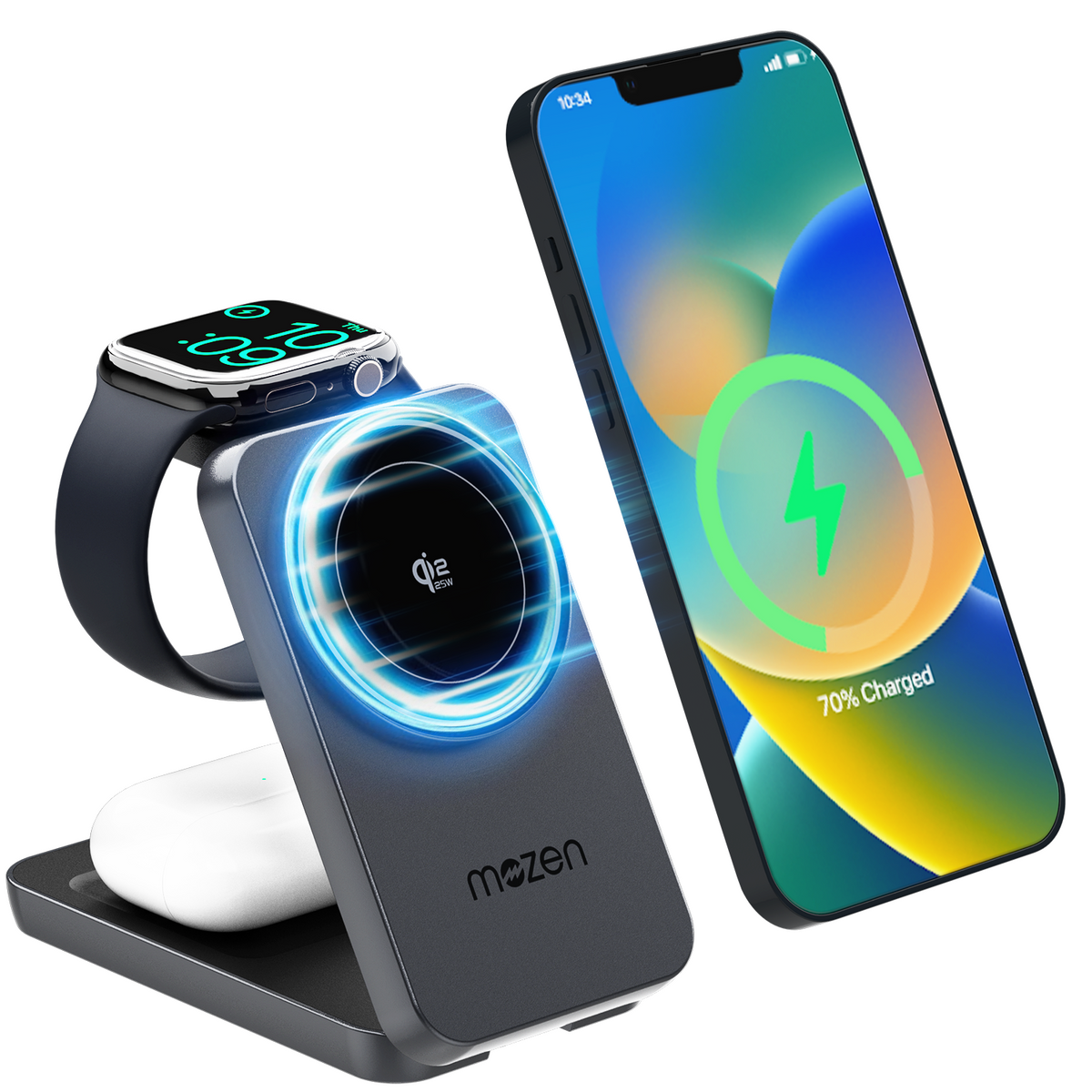 Mozen Air Voyager 3-in-1 Qi2.2 Foldable Wireless Charger