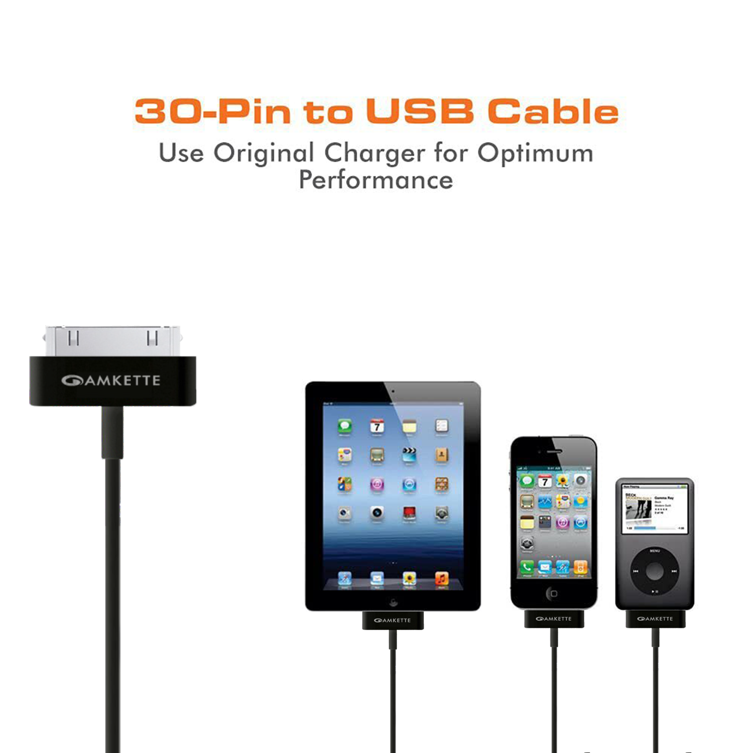 30 Pin iPhone/iPad Flat USB Cable (1.5m)