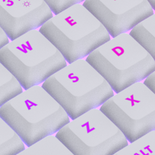 Key Caps for EvoFox Deathray RGB Gaming Keyboard - White