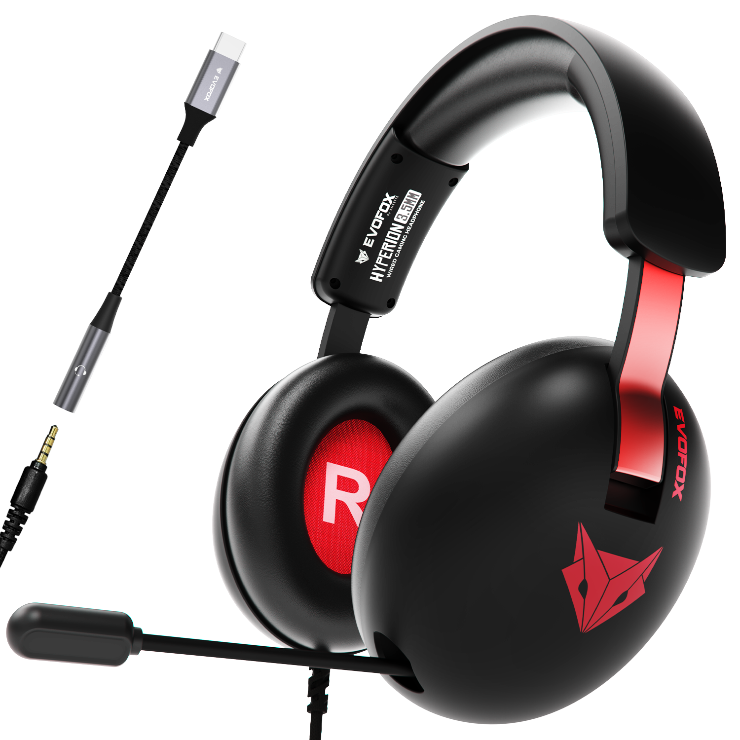 EvoFox Hyperion 3.5mm + USB-C Wired Headphone
