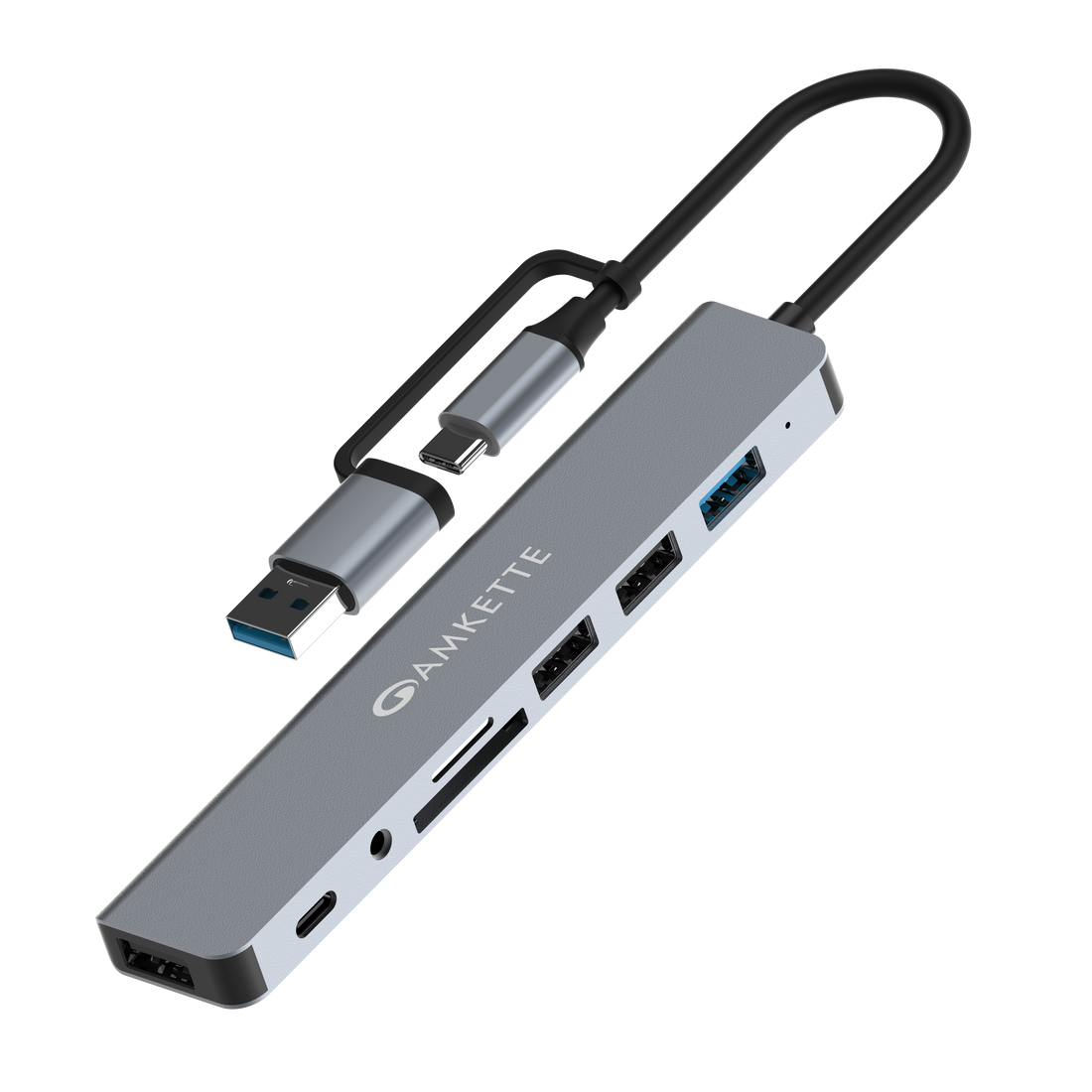 USB A+C 8-in-1 with Aux Multiport Hub
