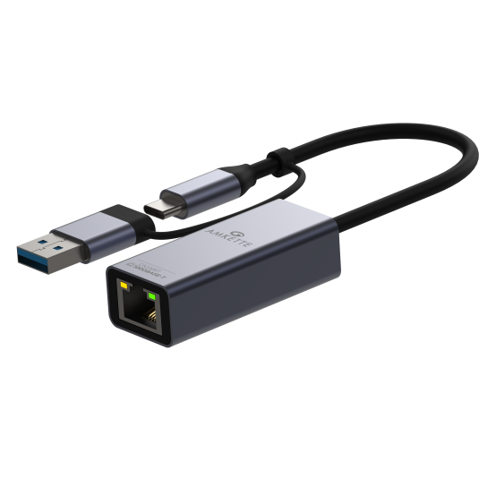 Super-Speed USB 3.0 + Type-C to RJ45 Gigabit Ethernet Adapter