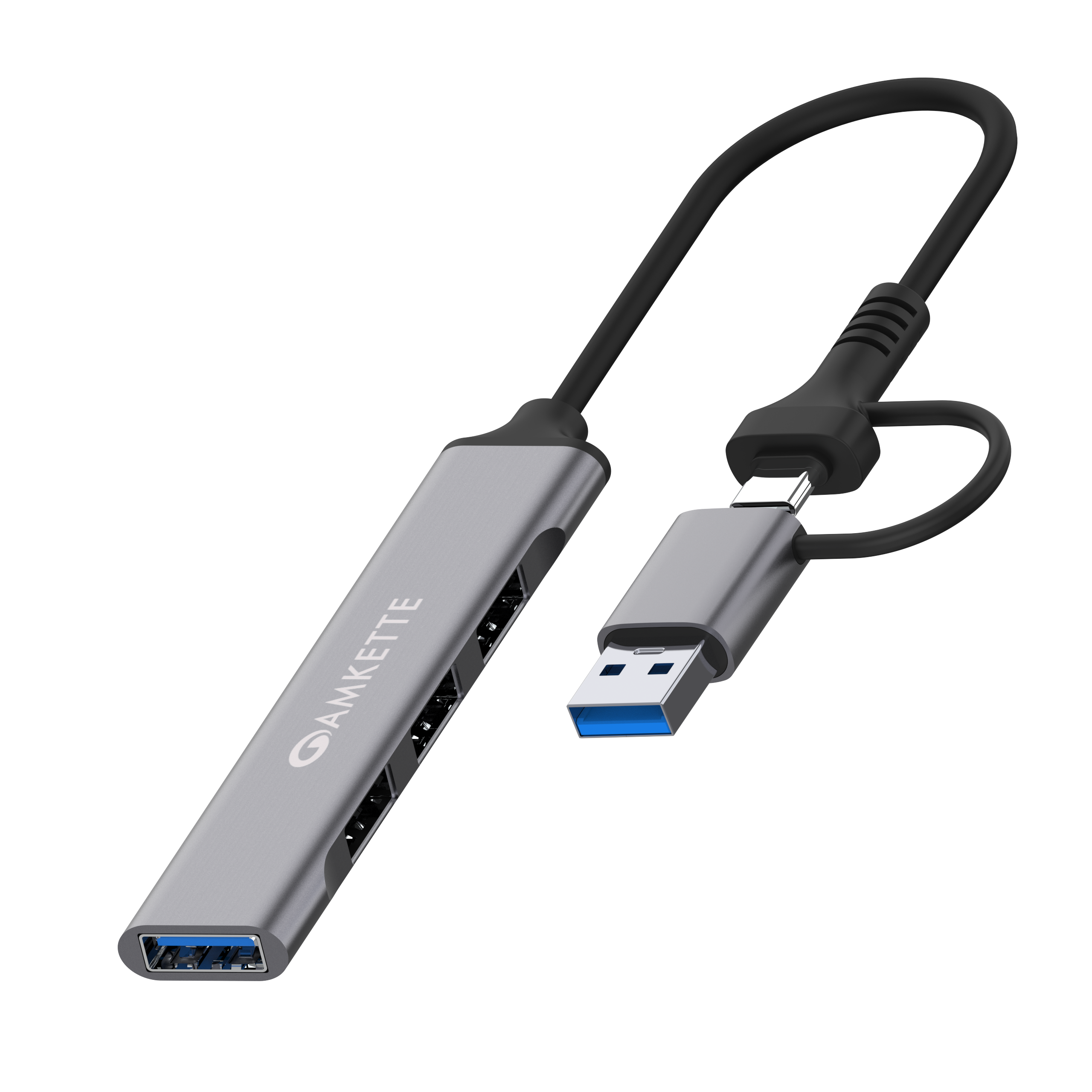 Amkette 4 Port Hybrid USB 3.0 Hub Type C+A