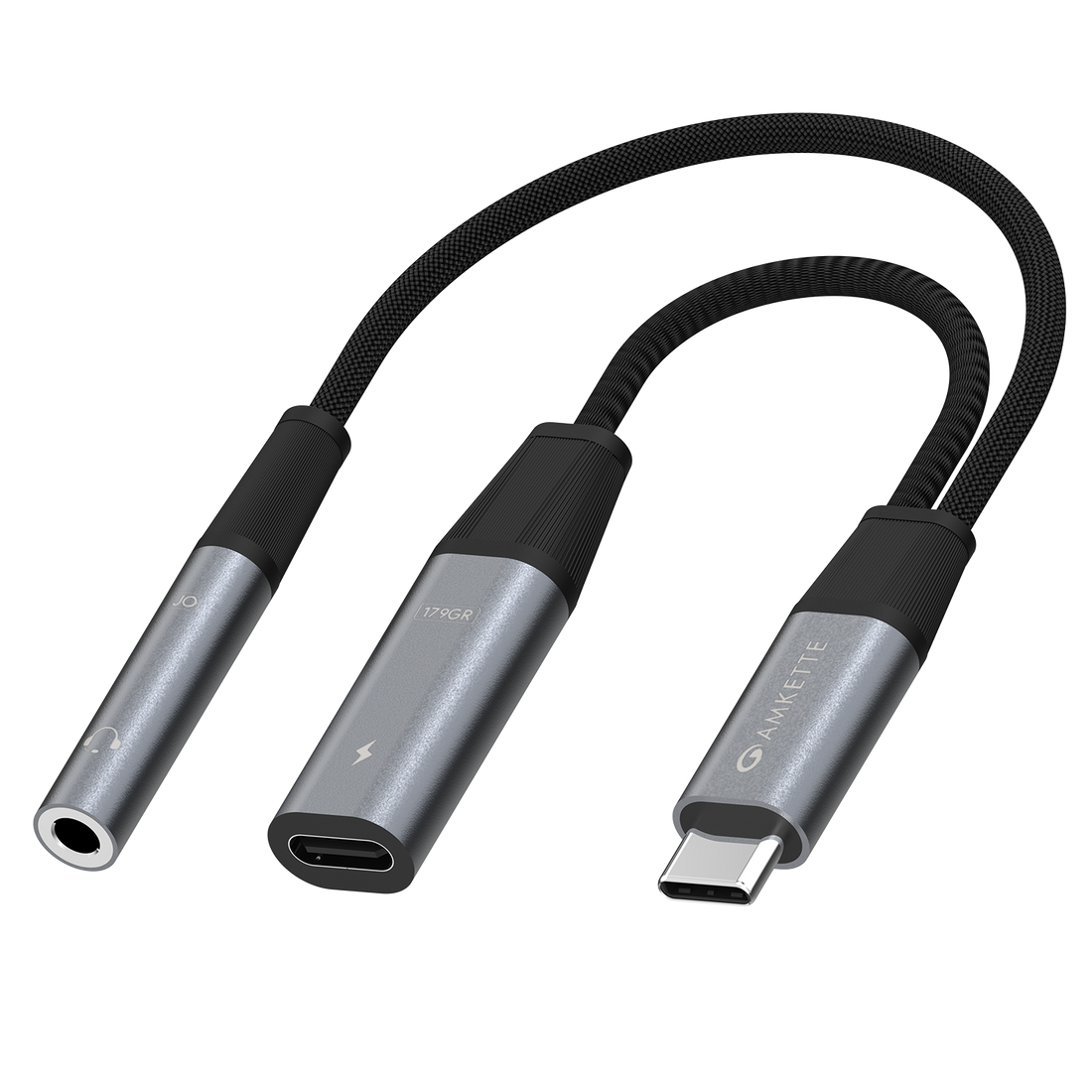 Amkette Adapt OTG USB C to 3.5mm Audio + Charging Adapter