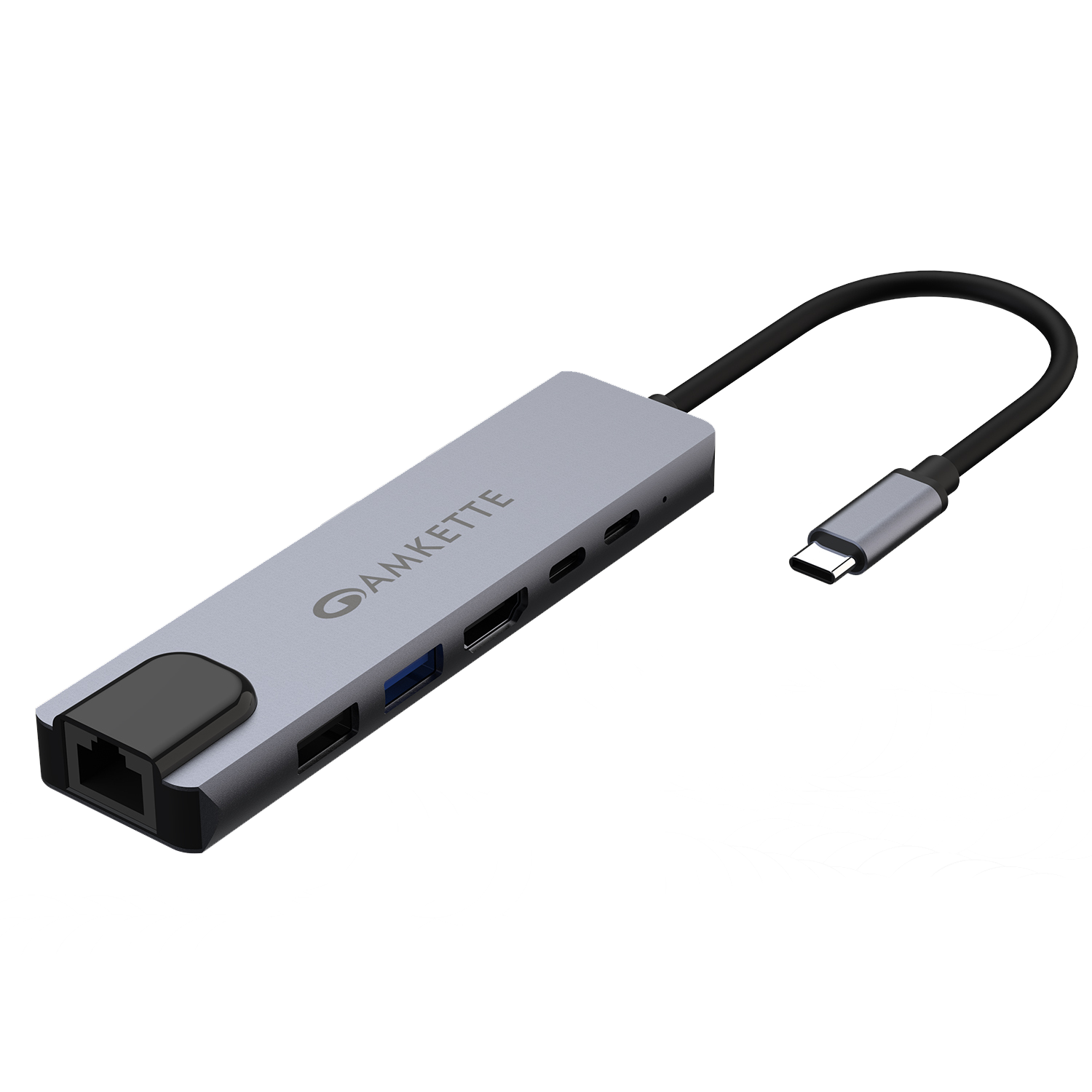 Type C 6 in 1 Ethernet USB Hub