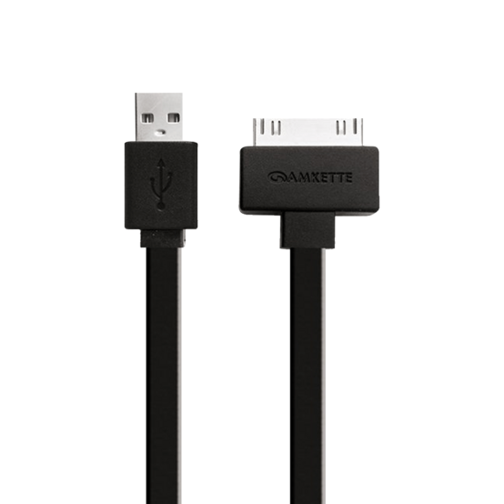 30 Pin iPhone/iPad Flat USB Cable (1.5m) – Amkette