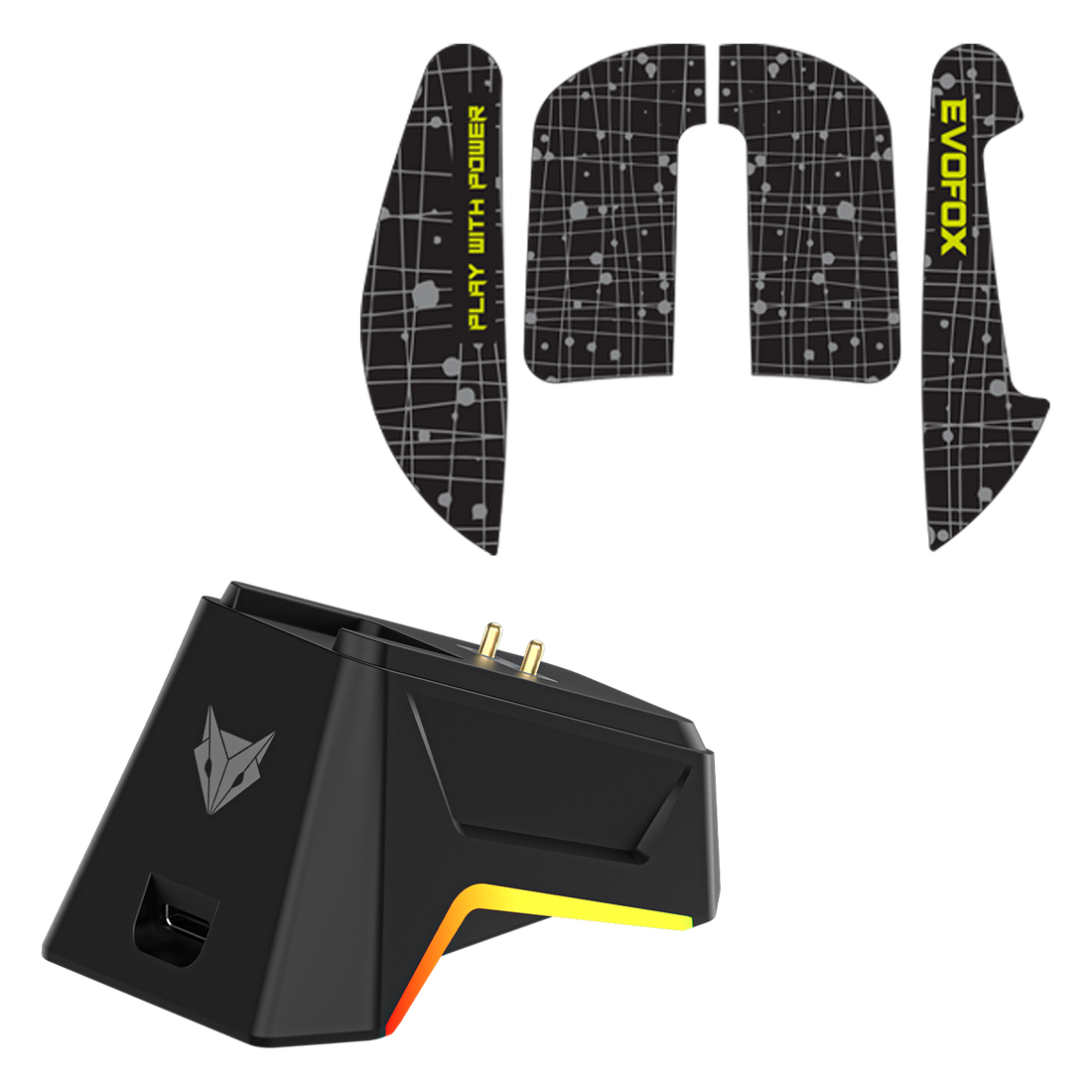 EvoFox Dock X1 and Grip Tape for Ghost X Wireless Gaming Mouse