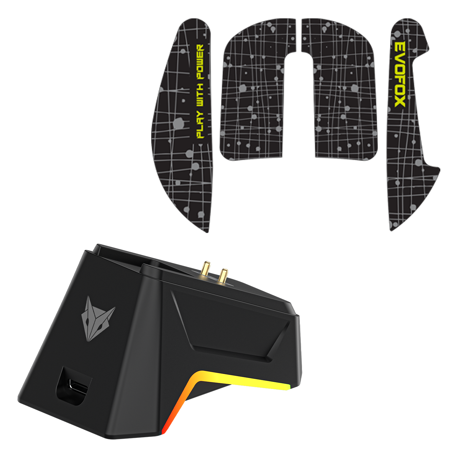 EvoFox Dock X1 and Grip Tape for Ghost X Wireless Gaming Mouse