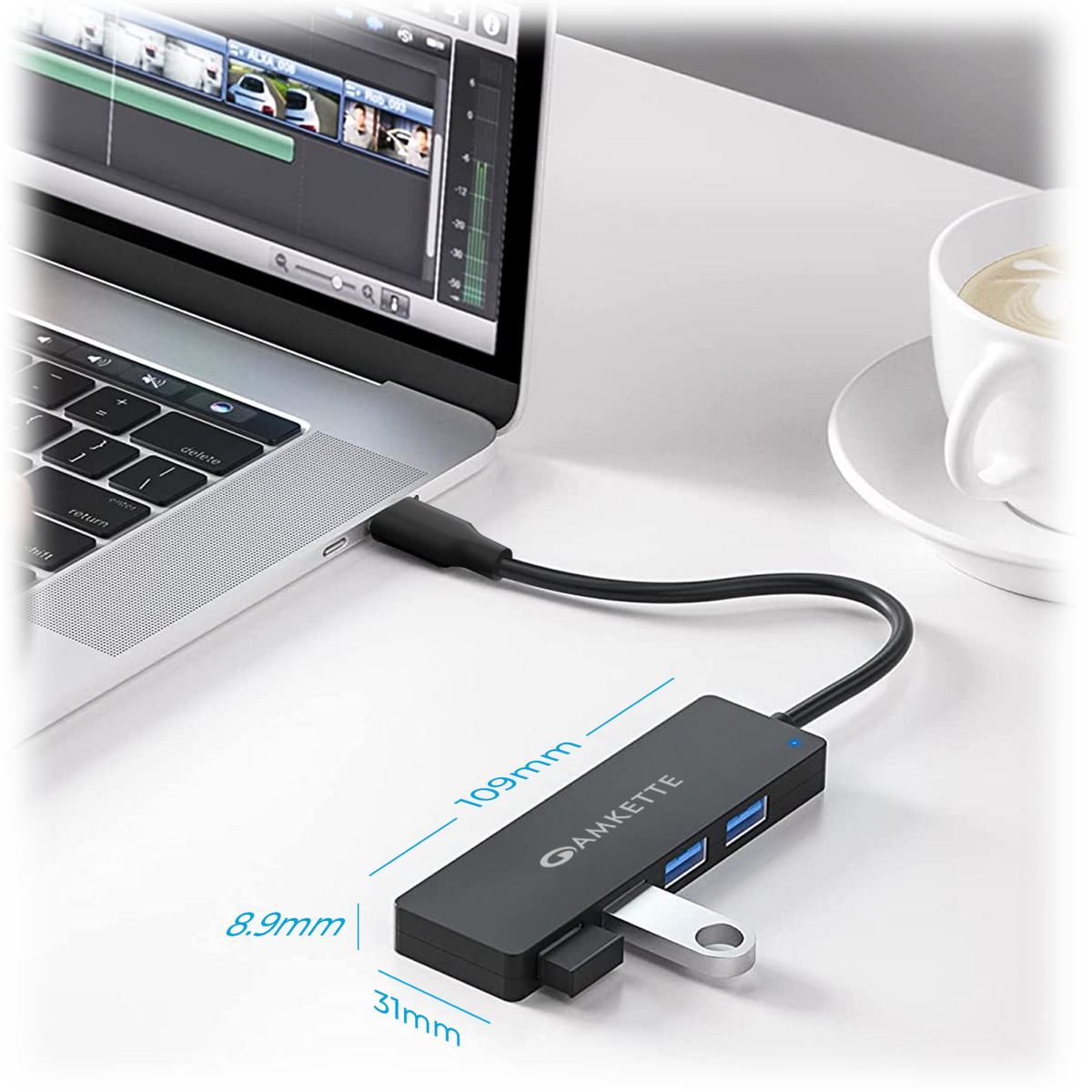 Buy Amkette Type-C 4 Port True USB 3.0 Hub for Laptop, MacBook ...
