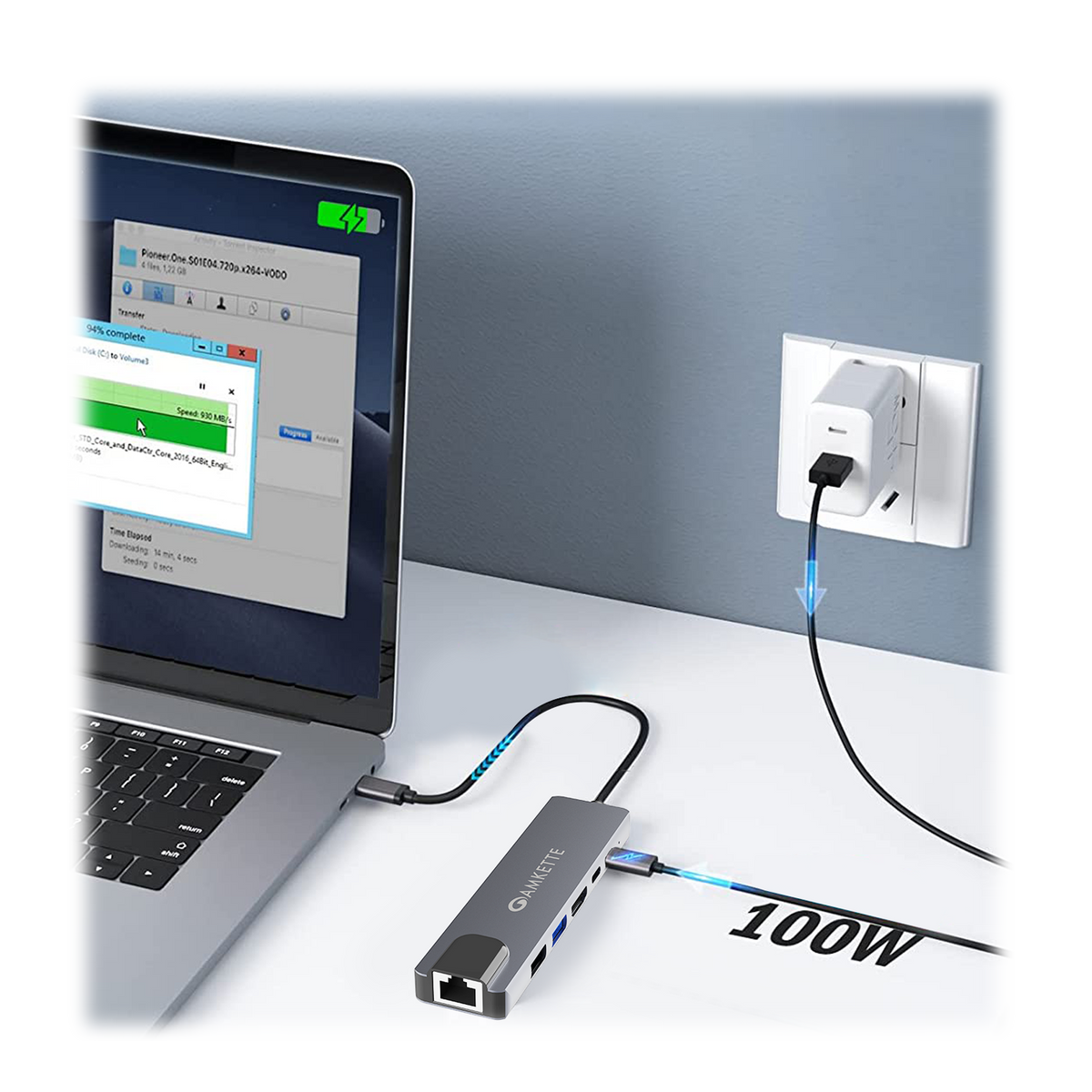 Type C 6 in 1 USB Hub Amkette