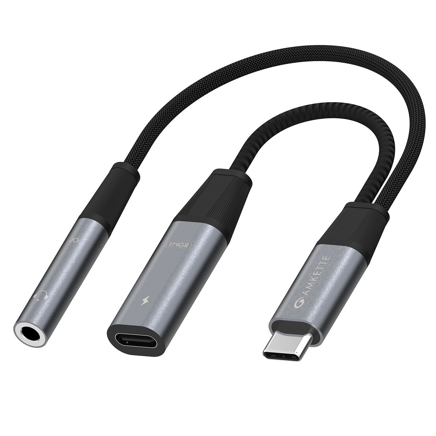 Amkette Adapt OTG USB C to 3.5mm Audio + Charging Adapter