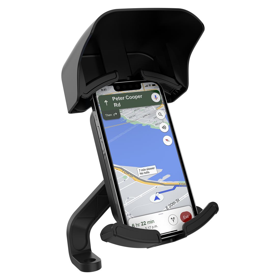 iGrip Secure X2 Bike Phone Holder Mirror Mount with Sunshade