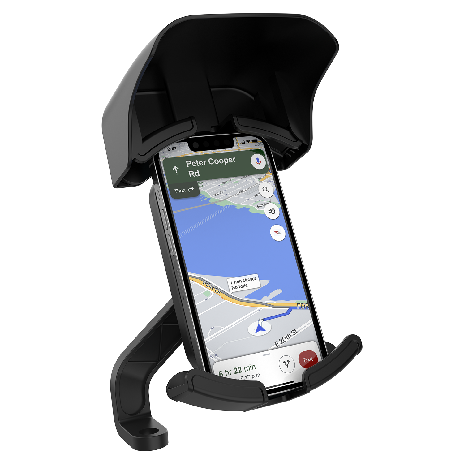 iGrip Secure X2 Bike Phone Holder Mirror Mount with Sunshade